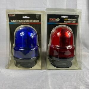 Vintage GRIP Revolving Warning Light Set Red Blue 12V Magnetic Base 37282 New